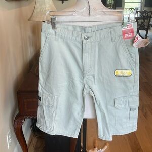 Khakis Cargo Shorts Wrangler Adjustable Waist Husky Boys 12 Cotton